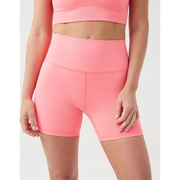 OFFLINE By Aerie Goals Rib 5" Bike Short In Tropadelic Pink Size S - Picture 3 of 10